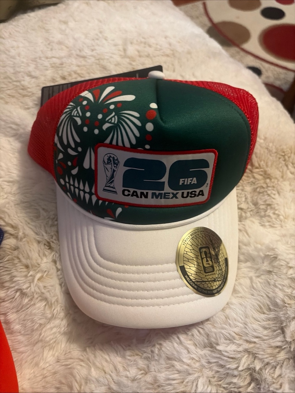FIFA 26 CAN MEX USA Red & Green Trucker Hat